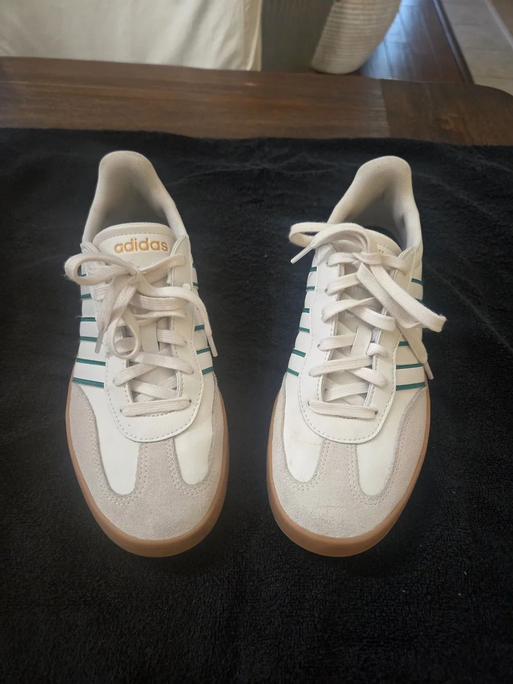 Adidas Cream & Green Samba-Style Sneakers Size Unisex 9.5 / M 10
